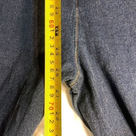 Frankie B Y2K Jumpsuit Dark Wash Denim Zip up Large Inseam 30 inches - Picture 10 of 14